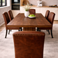 78 Inch Walnut Fluted Dining Table with 6 PU Leather Nailhead Dining Chairs Set