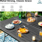 9 Piece Patio Dining Set 60 Inch Square Table Blue