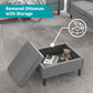 Light Grey Living Room Sofa Set With Movable Ottoman-2