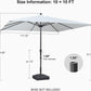10x10 Patio Umbrella White Outdoor Weatherproof Durable
