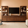 Brown Wooden TV Stand With Adjustable Entertainment Center