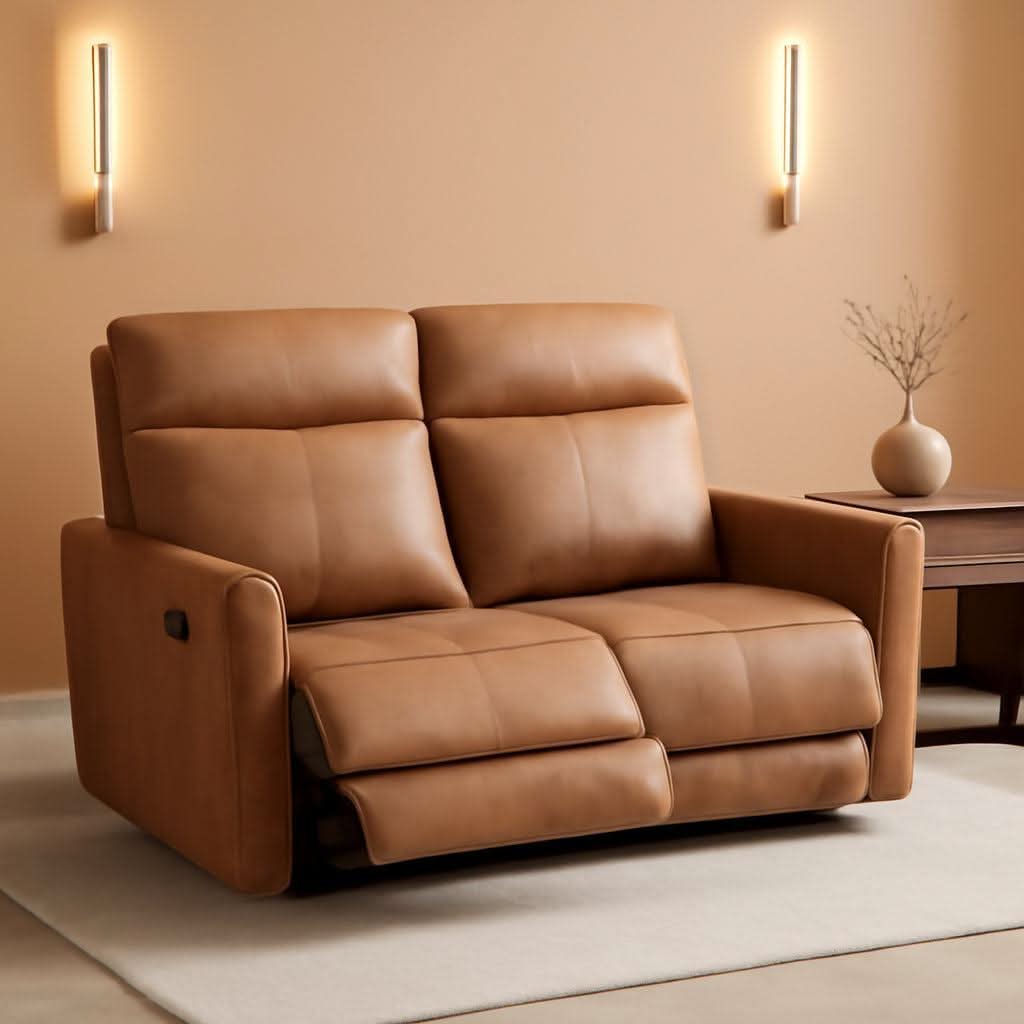 Brown Recliner Loveseat Set With Independent Recliners