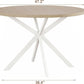 Natural Oak Round Dining Table With Rounded Edges For Four 47.2Inch