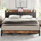 King Size Bed Frame With Storage Headboard And USB Charging Ports