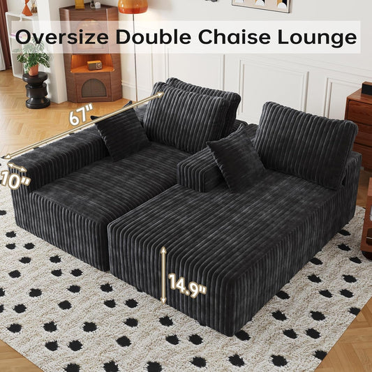 108-Inch Modular Sectional Couch With Oversized Chaise