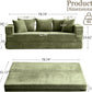 Green 79Inch Convertible Sleeper Couch With Pillows