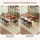 Walnut 63 Inch Extendable Dining Table Set For Six Chairs