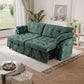 Green 3-Seater Modular Convertible Sleeper Sofa USB