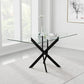 Modern Rectangular Tempered Glass Dining Table Black