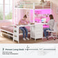 Twin Over Full Industrial Steel Bunk Bed Brilliant White