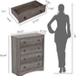 Gray 4 Drawer Dresser With ModernArchitectural Storage