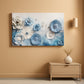 Cerulean Floral Contemporary Wall Art 20x40 Inches