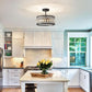 Crystal Black Three Light Semi Flush Mount Ceiling Light
