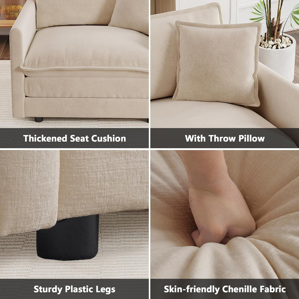 Modular Sectional Sofa Light Coffee Deluxe Configuration