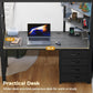 Twin Over Full Bunk Bed With Desk Charging Station Led Lights Grey