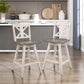 Amsonia Counter Height Swivel Barstool Set 2 White