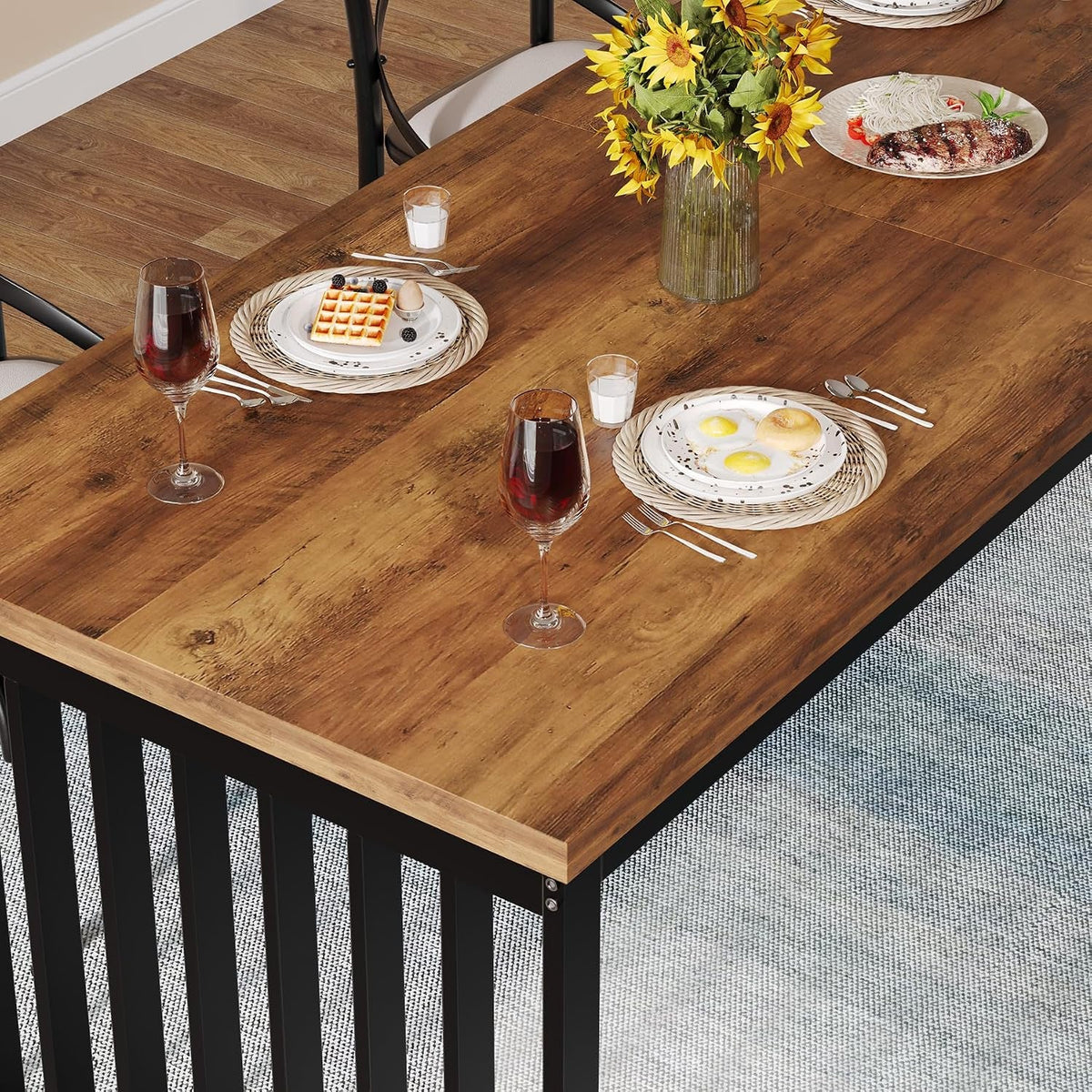 Tribesigns Industrial Dining Table 78 Inches Wooden
