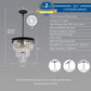 Black Four Light Crystal Chandelier Dining Pendant