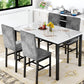 Slate Grey Marble Table top Five Piece Dining Set Premium