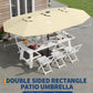 Fifteen Foot Outdoor Patio Umbrella Solar LED Lighting