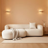 White Boucle Curved Sectional Sofa Modular Living Room-0