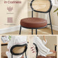 Dining Chairs Set of 4 With Boho Rattan Back Coffee Brown