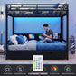Queen Over Queen Bunk Bed With Integrated Storage Drawers