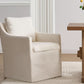 Beige Upholstered Dining Chair With Cushioned Backrest