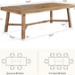 70.9 Inch Farmhouse Dining Table Natural Reinforced