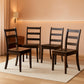 Walnut Wood Armless Dining Chairs Solid Rubberwood