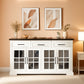 63Inch White Farmhouse Sideboard Cabinet Storage Organization-0