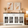 63Inch White Farmhouse Sideboard Cabinet Storage Organization-0