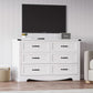 Six Drawer Dresser FortySevenInch Television Console