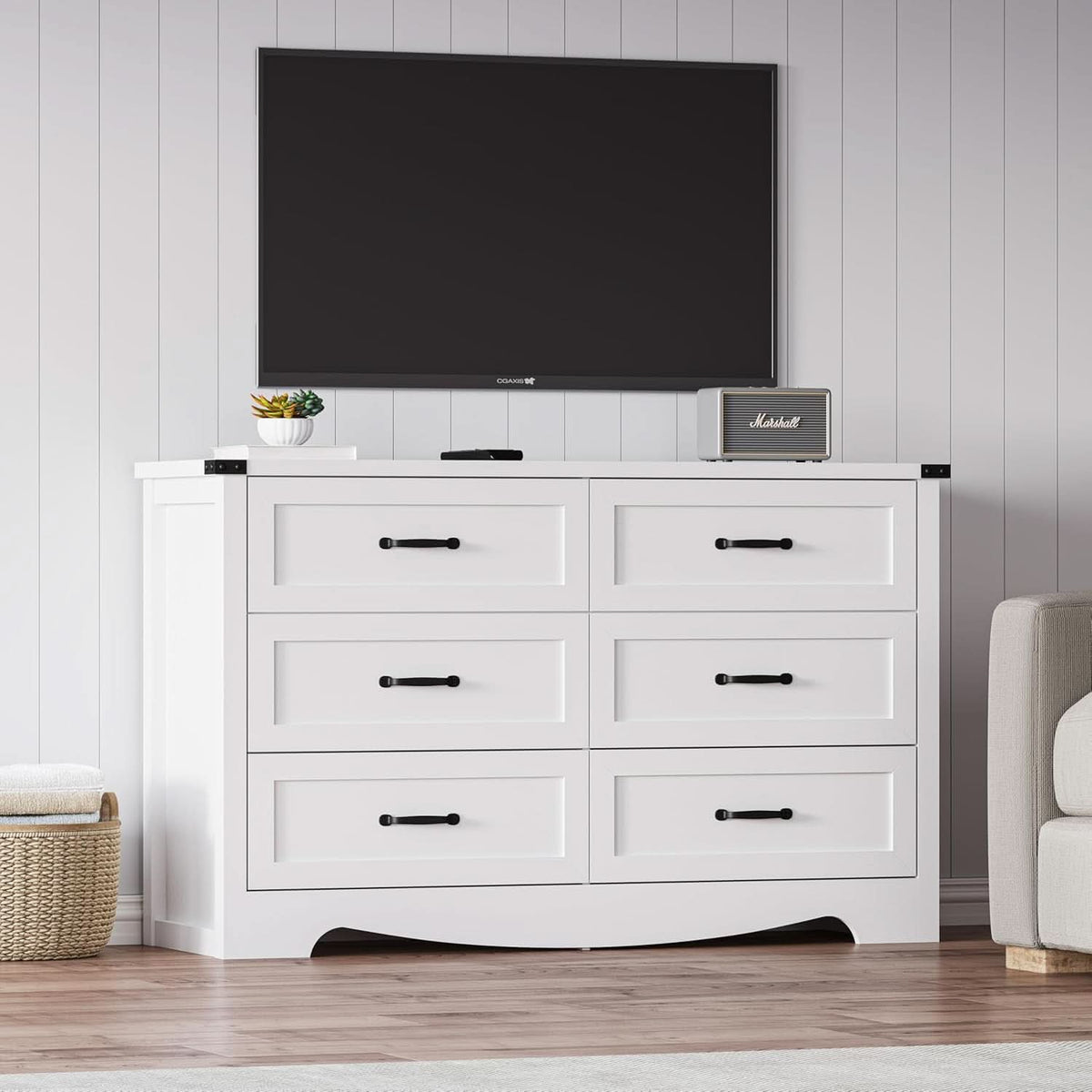 Six Drawer Dresser FortySevenInch Television Console