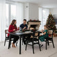 Black Rattan Dining Chairs Armless Farmhouse Style