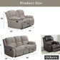 Light Grey Microfiber Reclining Sofa Set Cupholder