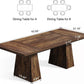 Brown Six Seater Rectangular Dining Table For Home Use