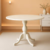 Round Pedestal Dining Table Contemporary Linen White