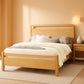 Queen Solid Pine Wood Platform Bed Frame Natural Finish