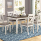Seven Piece Rectangular Dining Table Set Two Tone Finish