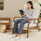 High Back Mid Century Linen Accent Chair For Living Room