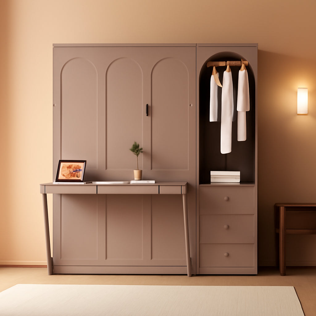 Queen Murphy Bed With Customizable Storage Drawers-0