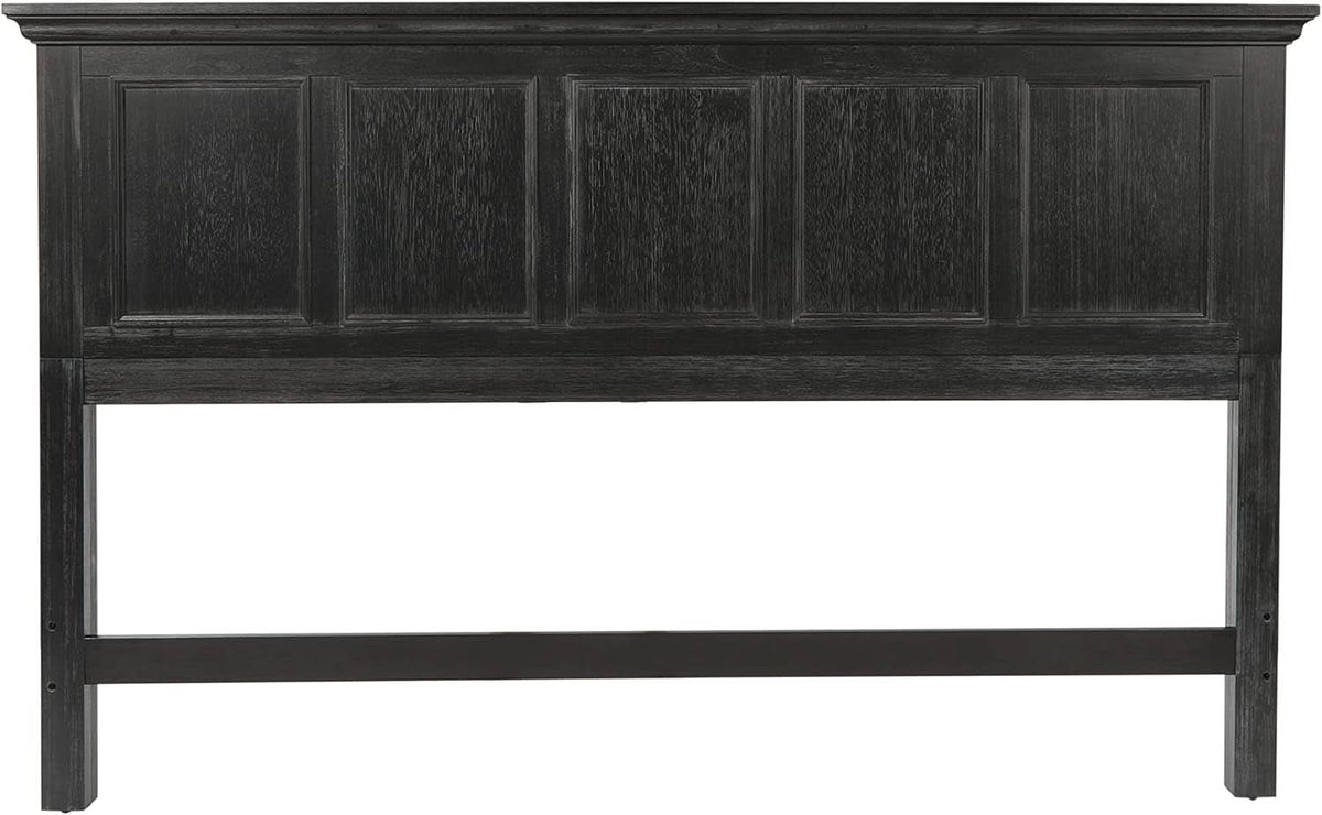 Rustic Black King Headboard - Durable Mahogany Wood