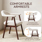 Beige Fabric Upholstered Dining Chair With Armrests