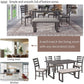 6 Piece Rustic Wood Dining Table Set With Bench And Chairs