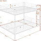 White Full Over Full Industrial Strength Metal Bunk Bed Guardrail