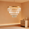 Gold Crystal Chandelier 22.9in Ceiling Pendant Light-0