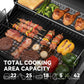 Black PorcelainEnamelCoated Barrel Charcoal Grill Offset Smoker