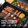 Black PorcelainEnamelCoated Barrel Charcoal Grill Offset Smoker