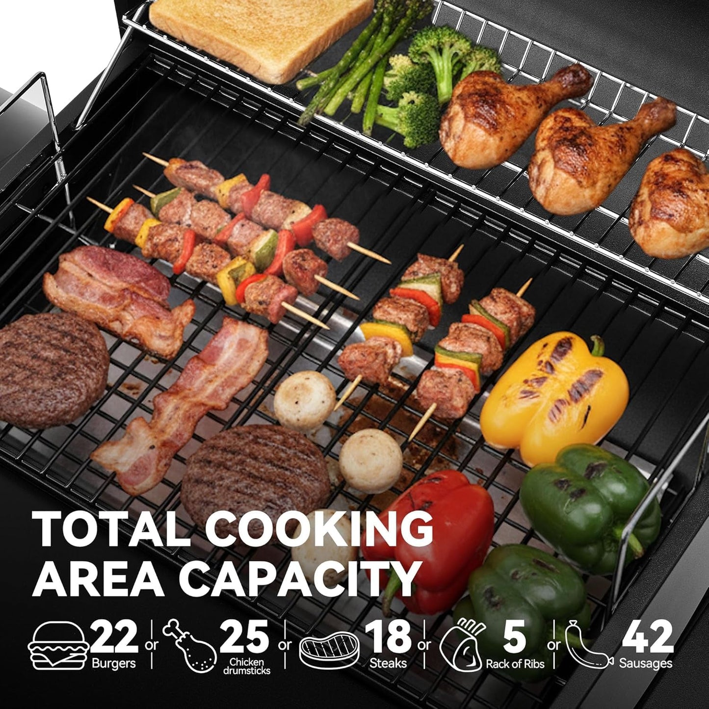 Black PorcelainEnamelCoated Barrel Charcoal Grill Offset Smoker